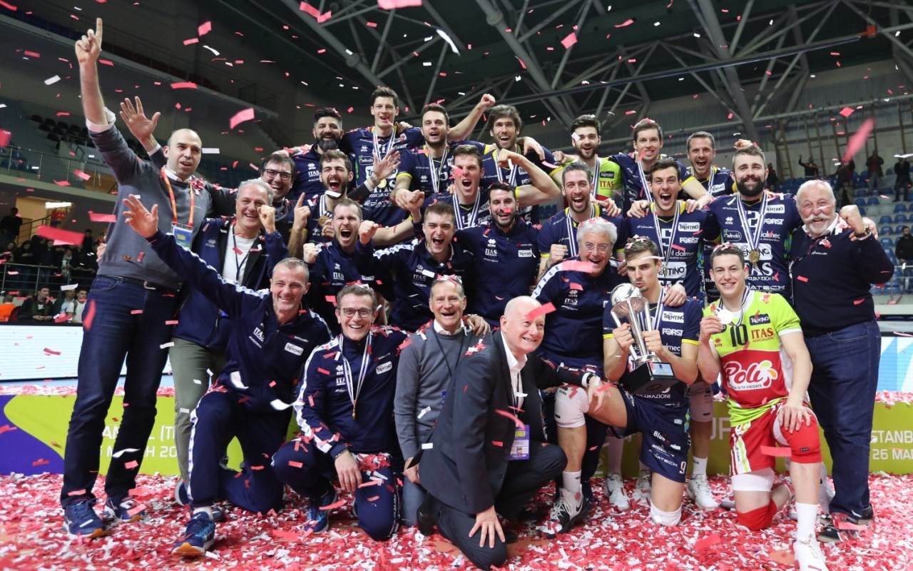 La Trentino Itas festeggia la vittoria della 2019 CEV Cup