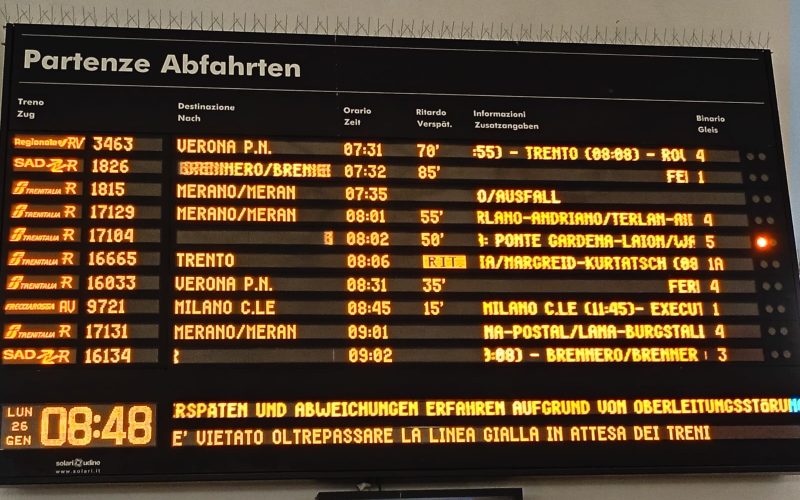 RITARDI SULLA LINEA DEL BRENNERO, FUGATTI SCRIVE A RFI